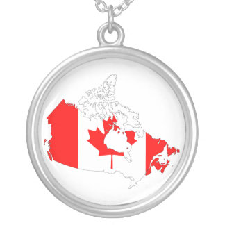 Canada flag map necklace