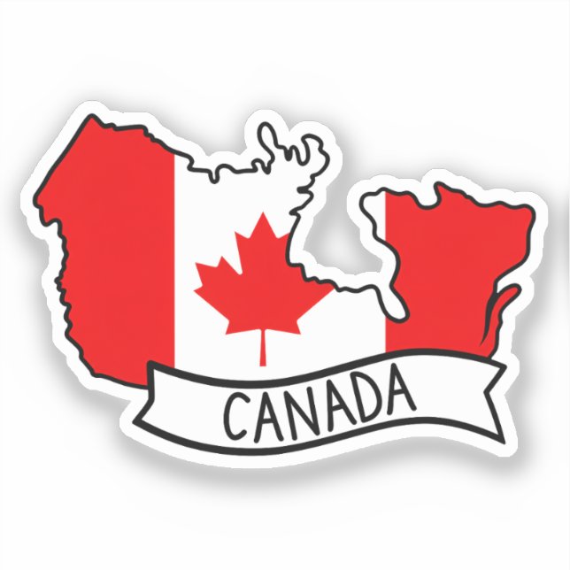 Canada Flag Map Patriotic Canadian Pride World Cup Sticker (Front)