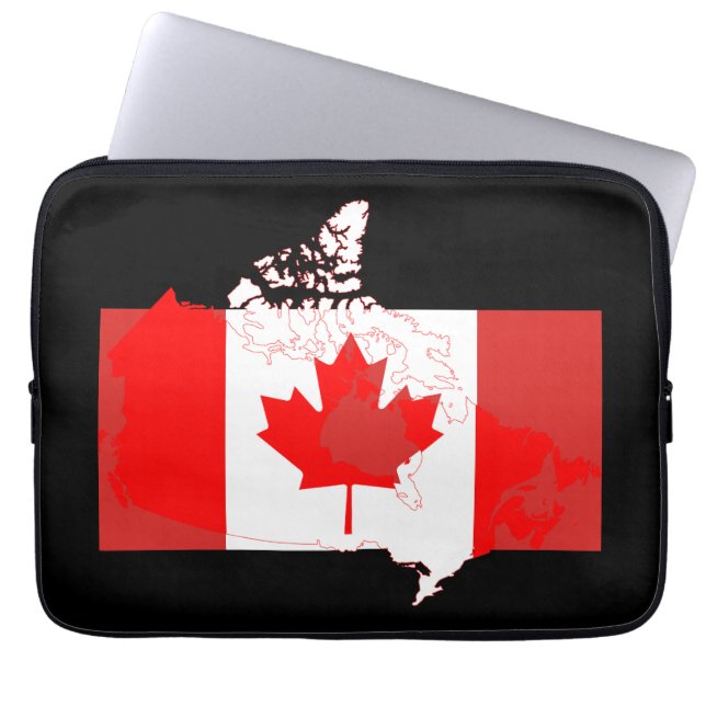 CANADA Flag Map Patriotic Computer Laptop Sleeve (Front)