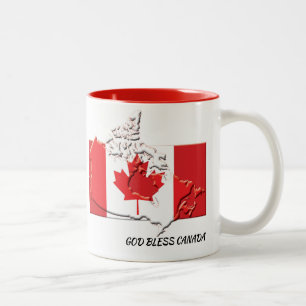 CANADA FLAG MAP Scripture Customized Patriotic Two-Tone Coffee Mug