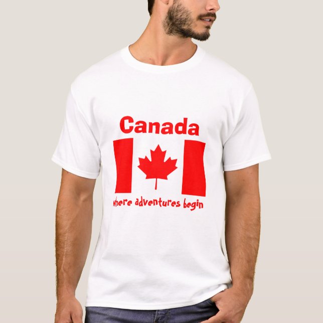 Canada Flag + Map + Text T-Shirt (Front)