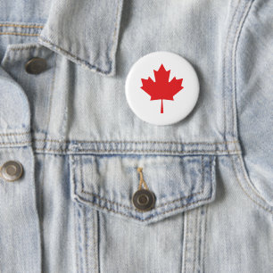 Canada Flag Maple Leaf Button – Canadian Pride