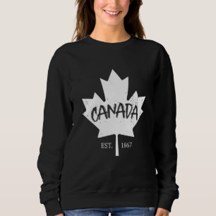 Canada Flag Maple Leaf Canadian Patriot Ice Hockey Sweatshirt