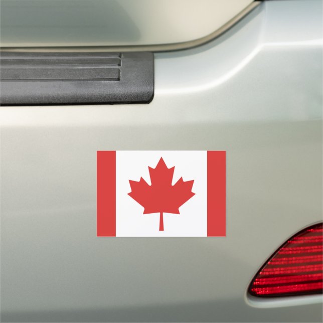 Canada Flag Maple Leaf Car Bumper Magnet (In Situ)