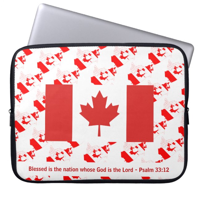 CANADA FLAG Maple Leaf Customized Scripture Laptop Sleeve (Front)