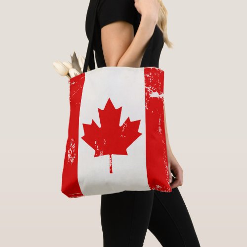 Canada Flag Maple Leaf Distressed Grunge Old Look Tote Bag