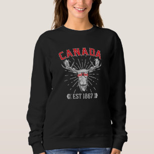 Canada Flag Maple Leaf Est 1867 Sunglasses Canada Sweatshirt