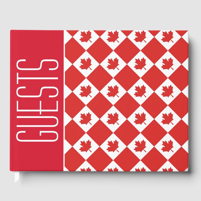 CANADA FLAG | Maple Leaf | Personalized | Canadian Guest Book (Front)