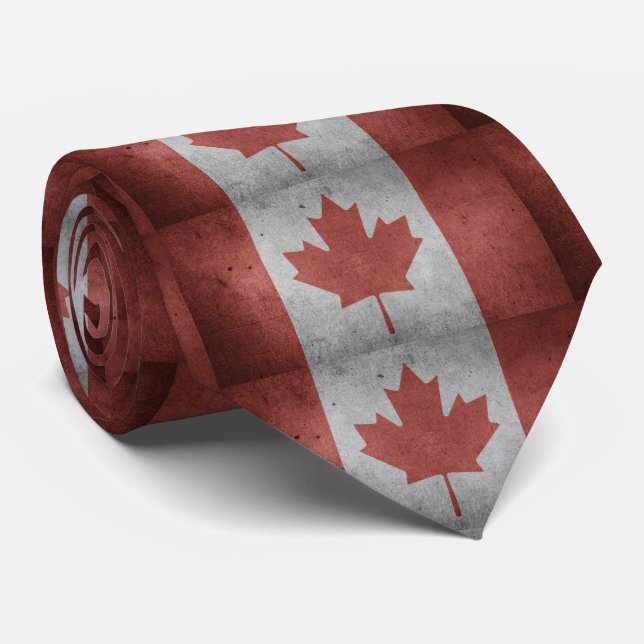 Canada  Flag maple leaf Vintage Look Tie (Rolled)