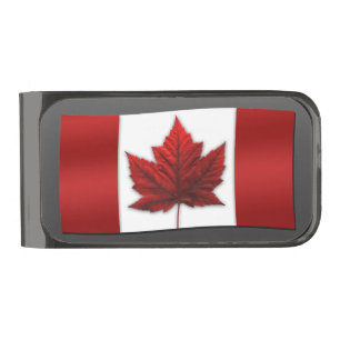Canada Flag Money Clips Custom Canada Souvenirs Gunmetal Finish Money Clip