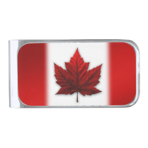 Canada Flag Money Clips Custom Canada Souvenirs Silver Finish Money Clip