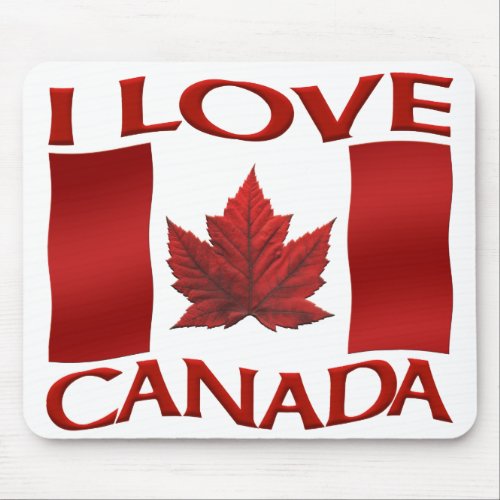 Canada Flag Mousepad I Love Canada  Mousepad