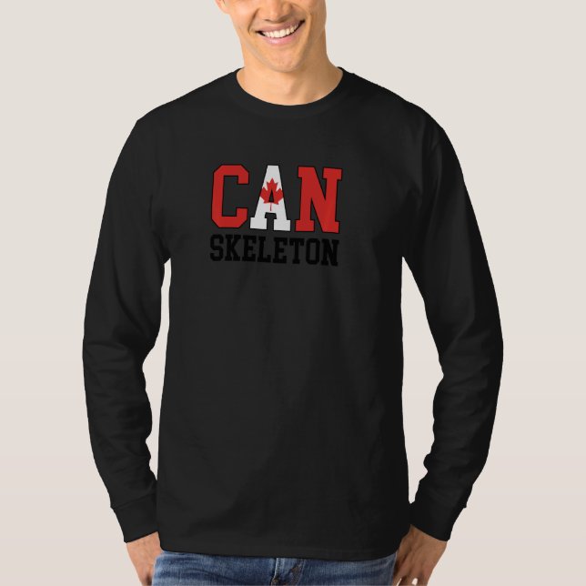 Canada Flag Musher Canadian Can Skeleton Pullover (Front)