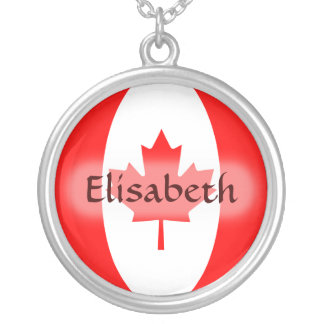Canada Flag + Name Necklace