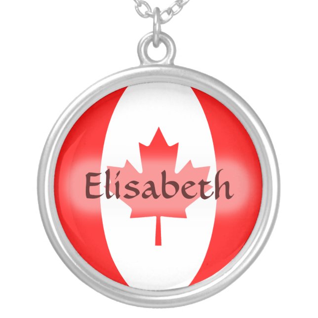 Canada Flag + Name Necklace (Front)