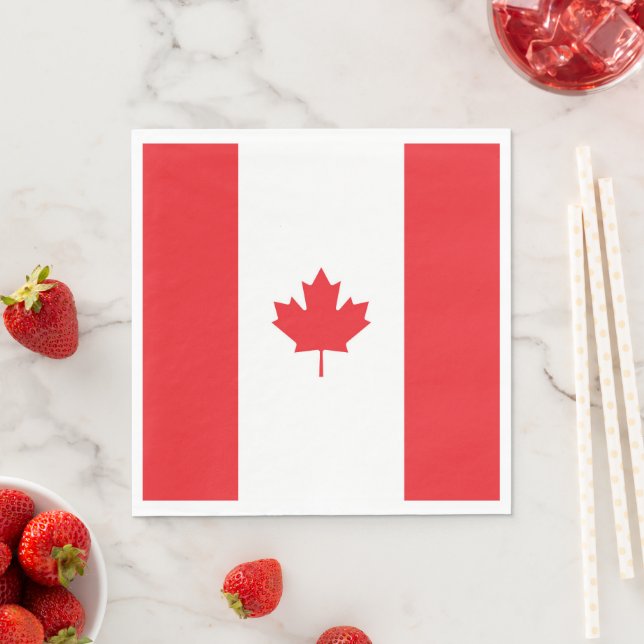 Canada flag napkins (Insitu)