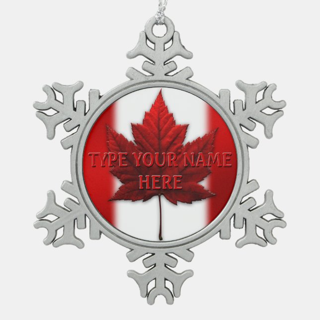 Canada Flag Ornament Personalized Canada Souvenir (Front)