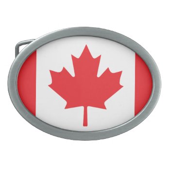 Canada Flag Oval Belt Buckle by CandiCreations at Zazzle