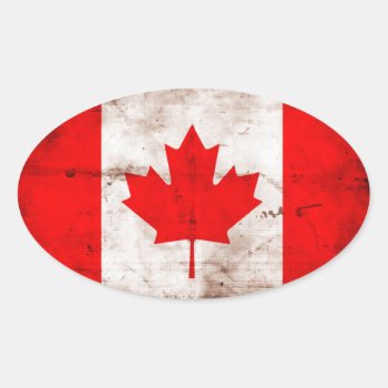 Canada Flag Oval Sticker by FlagWare at Zazzle