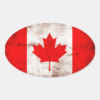 Canada Flag Oval Sticker