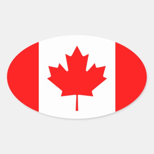 Canada Flag Oval Sticker