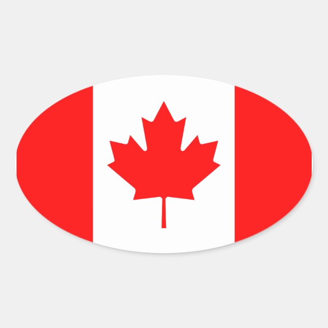 Canada Flag Oval Sticker (Front)
