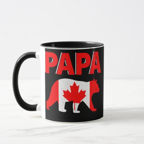 Canada Flag Papa Bear Funny Canadian Dad Fathers Mug