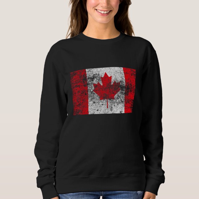 Canada Flag Patriot Canadian Roots Maple Leaf Souv Sweatshirt (Front)