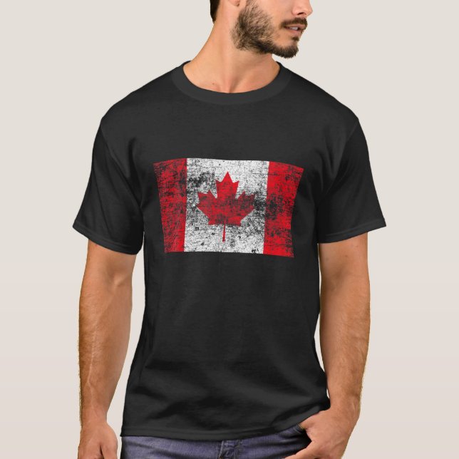 Canada Flag Patriot Canadian Roots Maple Leaf Souv T-Shirt (Front)