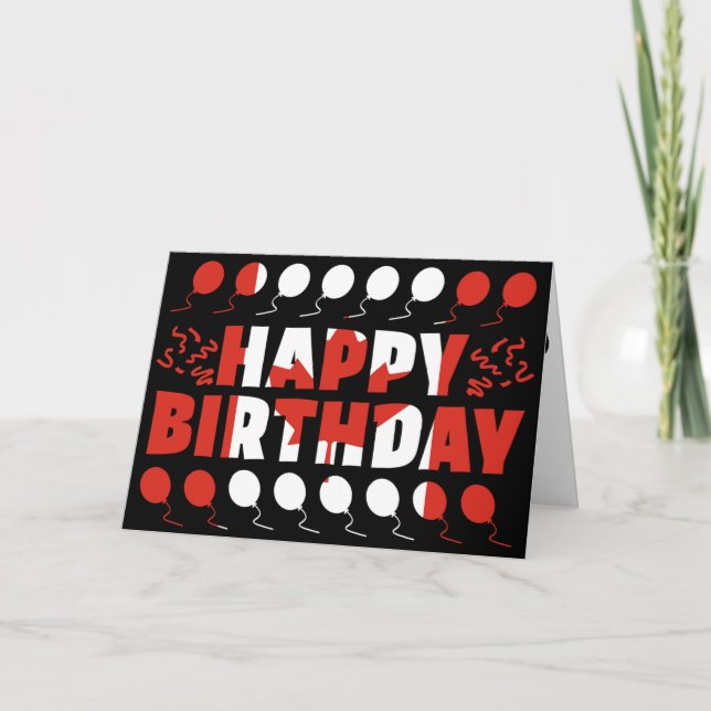 Canada Flag Patriotic Birthday Card (Front)