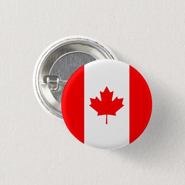 Canada flag patriotic button (Front & Back)