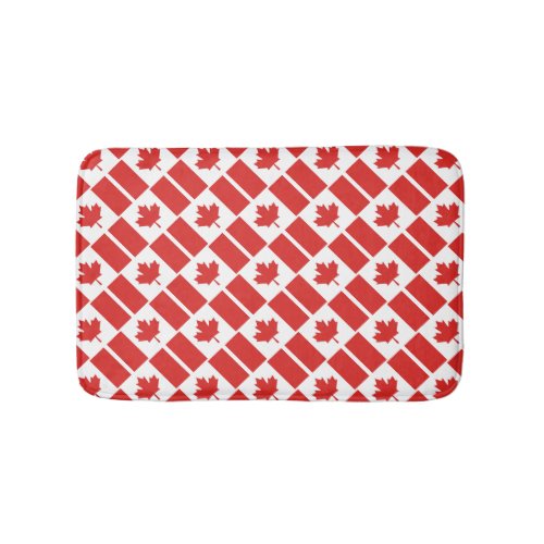 CANADA FLAG Patriotic Geometric Modern Canadian Bath Mat