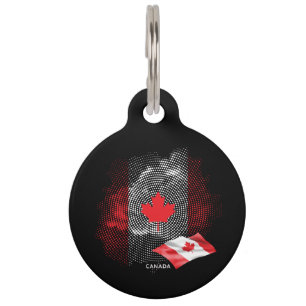 Canada flag pet ID tag