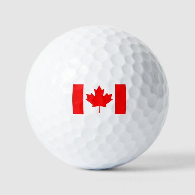 Canada Flag Red Maple Leaf Golf Balls (Front)