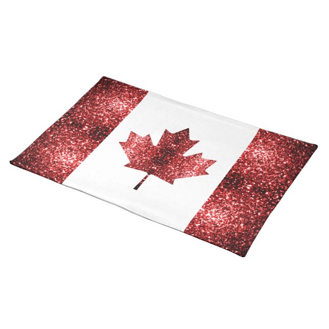 Canada flag red sparkles placemat (On Table)