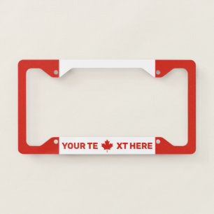 Canada Flag Red Text Personalized License Plate Frame