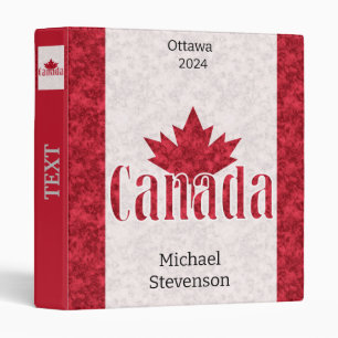 Canada, flag shower 3 ring binder