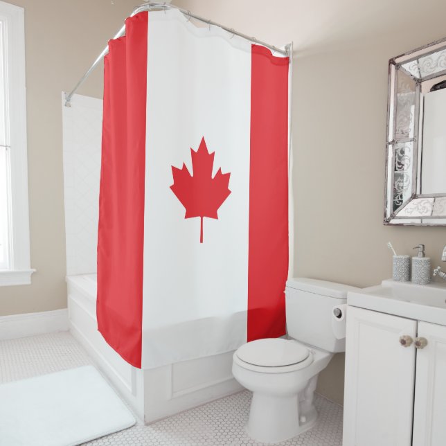 Canada flag shower curtain (In Situ)