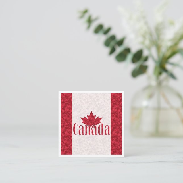 Canada, flag shower curtain square business card (Standing Front)