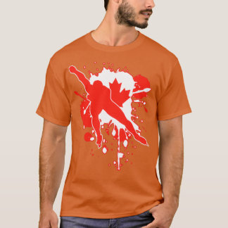 Canada Flag Skater Ice Skating T-Shirt
