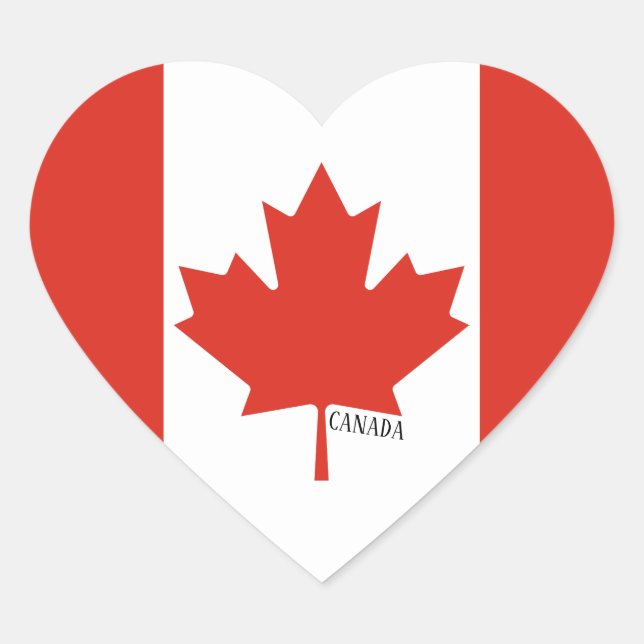 Canada Flag Splendid Patriotic Heart Sticker (Front)