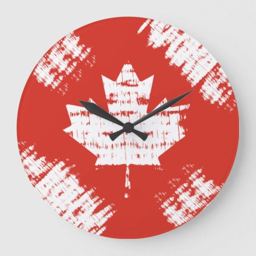 CANADA flag sun reflections stroke by Masanser Large Clock