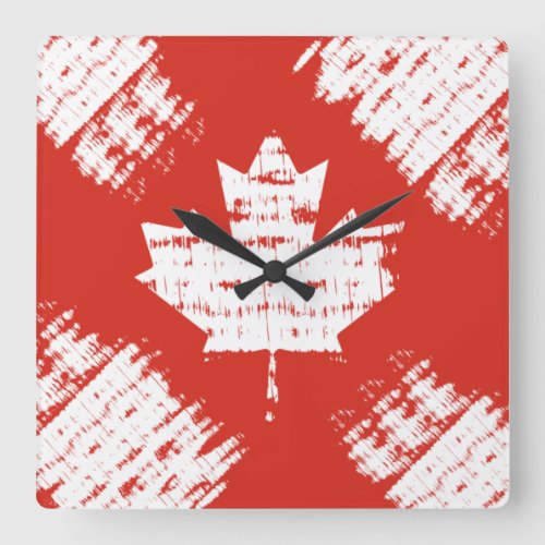 CANADA flag sun reflections stroke by Masanser Square Wall Clock