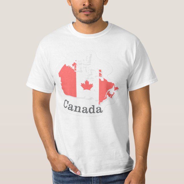 Canada Flag T-Shirt – Flat Sticker Design (Front)