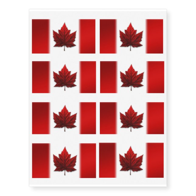Canada Flag Temporary Tattoo Canada Flag Skin Art (Front)