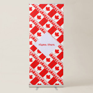 Canada Flag Tiled Personalized  Retractable Banner
