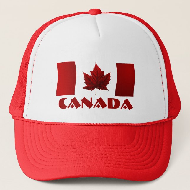 Canada Flag Trucker Hat Canada Souvenir Cap (Front)