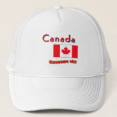 petiteBright Red Maple Leaf Canada Eh! Trucker Hat, Adult Unisex, Size: Large, White and Red