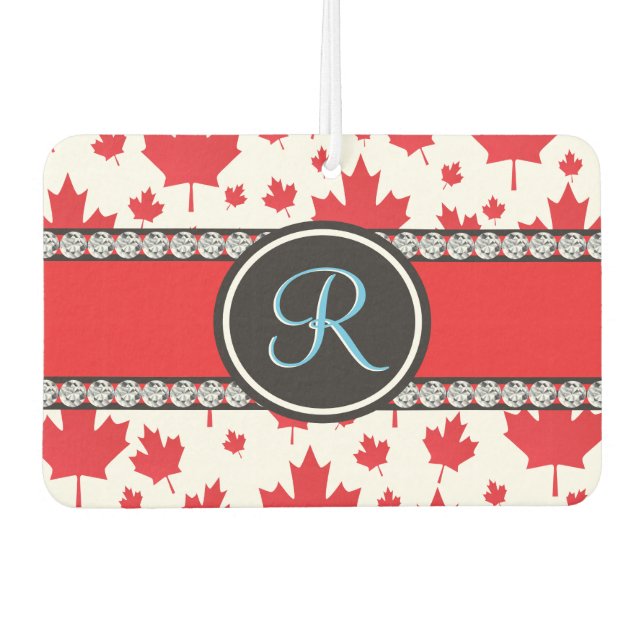 Canada Flag Unique Abstract Budget Monogram Air Freshener (Front)