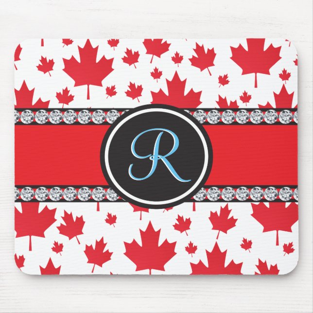 Canada Flag Unique Abstract Budget Monogram Mouse Pad (Front)